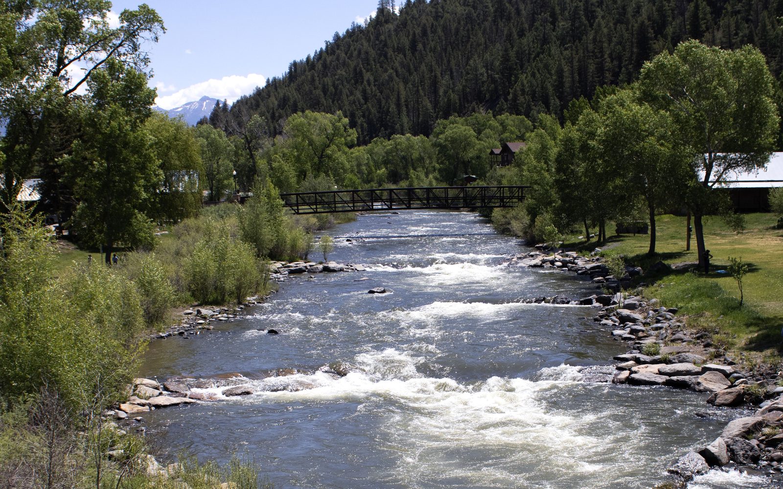 The San Juan River flowing through Pagosa Springs