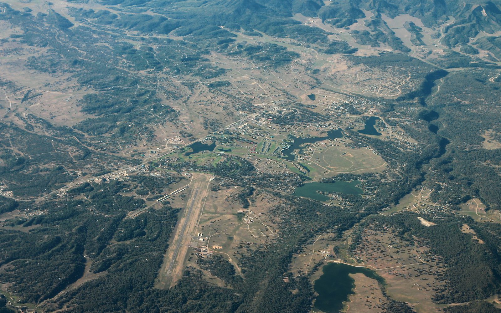 A mountain lake and pines west of Pagosa Springs